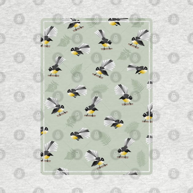 New Zealand Bird Pattern Fantails by mailboxdisco